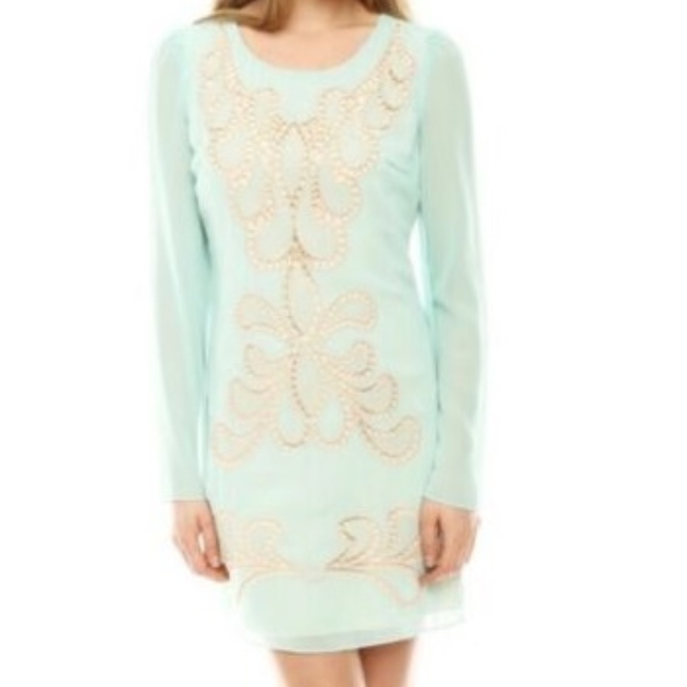 Embroidered Ark & Co Dress - Mint Green